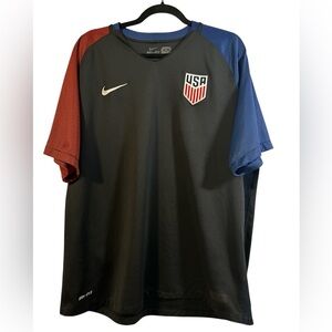 Nike Men's USA National Team Soccer Jersey - Black with Red and Blue Accents
